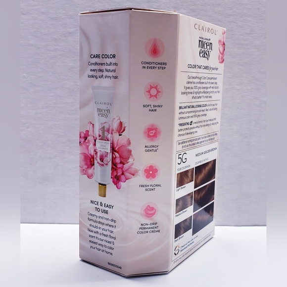 Clairol Nice n Easy Perm Hair Color, 100% Gray coverage, 5G Medium Golde Brown - Picture 5 of 10